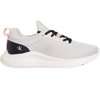 Calvin Klein Runner Sneaker Mujer Eva Sock Tech Mix con Logotipo, Gris (Moonstruck/Creamy White/Orange), 40