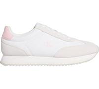 Calvin Klein Runner Sneaker Mujer Laceup de Piel, Blanco (Bright White/Sweet Pink), 41
