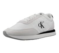 Calvin Klein Runner Sneaker Mujer Retro Lace Up Low Top, Blanco (Bright White/Black), 37
