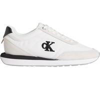 Calvin Klein Runner Sneaker Mujer Retro Lace Up Low Top, Blanco (Bright White/Black), 40