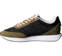 Calvin Klein Runner Sneaker Mujer Retro Lace Up Low Top, Multicolor (Black/Capers), 35