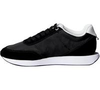 Calvin Klein Runner Sneaker Mujer Retro Lace Up Low Top, Negro (Black/Bright White), 37