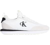 Calvin Klein Runner Sneaker Mujer Retro Lace Up Sock con logotipo, Negro (Bright White/Black/Marshmallow), 42