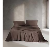 Calvin Klein - Sábanas de Cama Queen, Juego de Ropa de Cama de percal de algodón Lavado con Fundas de Almohada a Juego, Bolsillos Profundos, Certificado Oeko-Tex (percal Lavado marrón Tierra, Queen)