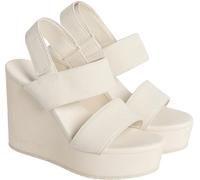 Calvin Klein Sandalias de cuña para mujer en Yw0yw01790, Beige Triple Turtle Dove, 37 EU