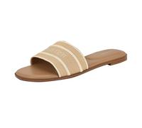 Calvin Klein Sandalias planas Kendell para mujer, Natural claro/blanco 110, 39 EU