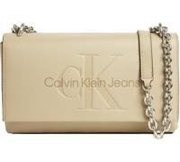 Calvin Klein Sculpted EW Flap W/Chain25 Mono K60K612221, Bolsa de Hombro para Mujer, Grey (Crockery), OS