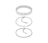 Calvin Klein Set de 3 Pulseras para Mujer Colección CK STACKED de Acero Inoxidable - 35000837