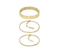 Calvin Klein Set de 3 Pulseras para Mujer Colección CK STACKED de Acero Inoxidable - Disponible en versión Oro o Plata
