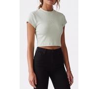 Calvin Klein Short Sleeve Seasonal Logo Baby Tee Phantom Green Talla: M | Camisetas de Seda Outlet | Mujer | Verde