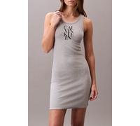 Calvin Klein Sl Cotton 1x1 Rib Tank Dress Heroic Grey Heather Talla: M | Mini Vestidos Outlet | Mujer | Gris
