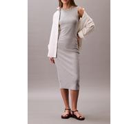 Calvin Klein Sl Cotton Contour 1x1 Dress Heroic Grey Heather Talla: S | Vestidos Midi Outlet | Mujer | Gris