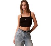Calvin Klein SL Woven Label 2x2 Baby Rib Crop Lv047f221g Camiseta de Tirantes Anchos Mujer