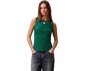 Calvin Klein SL Woven Label 2x2 Baby Rib Cuto Lv047f246g Camiseta de Tirantes Anchos Mujer