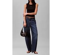 Calvin Klein Sl Woven Label 2x2 Tank Top Black Talla: XS | Camisetas de Tirantes Outlet | Mujer | Negro