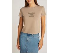 Calvin Klein Slim Fit Washed Puff Print T-shirt Taupe Gray Talla: XS | Camisetas de Seda Outlet | Mujer | Negro