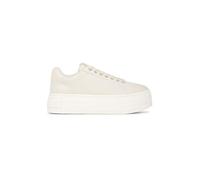 Calvin Klein Sneaker con Plataforma Mujer Bold de Piel, Beige (Eggshell), 40