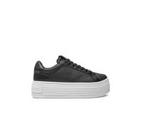Calvin Klein Sneaker con Plataforma Mujer Bold de Piel, Negro (Black/Bright White), 40