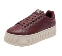 Calvin Klein Sneaker con Plataforma Mujer Bold de Piel, Rojo (Andorra), 40
