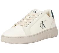 Calvin Klein Sneaker con Suela Cupsole Hombre Chunky Authentic Calzado, Beige (Creamy White/Eggshell/Green), 43