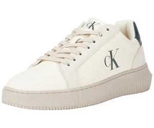Calvin Klein Sneaker con Suela Cupsole Hombre Chunky Authentic Calzado, Beige (Creamy White/Eggshell/Green), 44