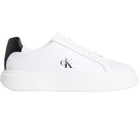 Calvin Klein Sneaker con Suela Cupsole Hombre Chunky Laceup de Piel, Blanco (White/Black/White), 44