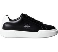 Calvin Klein Sneaker con Suela Cupsole Hombre Chunky Laceup de Piel, Negro (Black/Bright White), 44