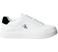 Calvin Klein Sneaker con Suela Cupsole Hombre Classic Laceup de Piel, Blanco (Bright White/Black), 45