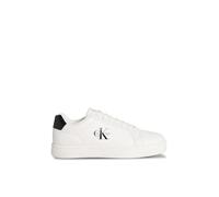 Calvin Klein Sneaker con Suela Cupsole Hombre Classic Mono de Piel, Blanco (Bright White/Black), 43
