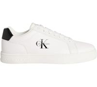 Calvin Klein Sneaker con Suela Cupsole Hombre Classic Mono de Piel, Blanco (Bright White/Black), 45