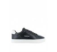 Calvin Klein Sneaker con Suela Cupsole Hombre Classic Mono de Piel, Negro (Black/Bright White), 45