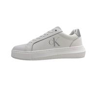 Calvin Klein Sneaker con Suela Cupsole Mujer Chunky Laceup Bajas, Blanco (Bright White/Silver), 40
