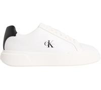 Calvin Klein Sneaker con Suela Cupsole Mujer Chunky Laceup de Piel, Blanco (White/Black/White), 36