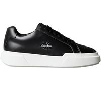 Calvin Klein Sneaker con Suela Cupsole Mujer Chunky Laceup de Piel, Negro (Black/Bright White), 40