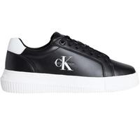 Calvin Klein Sneaker con Suela Cupsole Mujer Chunky Mono de Piel, Negro (Black/Bright White), 38
