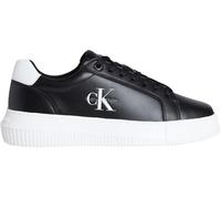 Calvin Klein Sneaker con Suela Cupsole Mujer Chunky Mono de Piel, Negro (Black/Bright White), 39