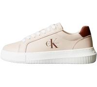 Calvin Klein Sneaker con Suela Cupsole Mujer Chunky Mono de Piel, Rosa (Whisper Pink/Cappuccino), 36