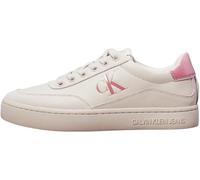Calvin Klein Sneaker con Suela Cupsole Mujer Classic de Piel, Beige (Eggshell/Dusty Rose), 41