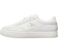 Calvin Klein Sneaker con Suela Cupsole Mujer Classic de Piel, Blanco (Bright White/Creamy White), 36