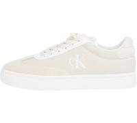 Calvin Klein Sneaker con Suela Cupsole Mujer Classic Low Mix de Lona, Blanco (Creamy White/Bright White), 40