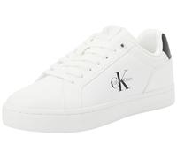 Calvin Klein Sneaker con Suela Cupsole Mujer Classic Mono con Logotipo, Blanco (Bright White/Black), 36