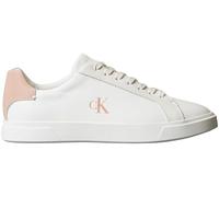 Calvin Klein Sneaker con Suela Cupsole Mujer Low Pro de Piel, Blanco (Lily White/Tuscany), 40