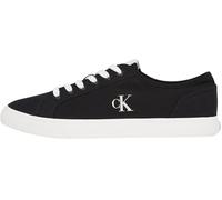 Calvin Klein Sneaker con Suela Vulcanizada Hombre Canvas Low Top, Negro (CK Black/Bright White), 41