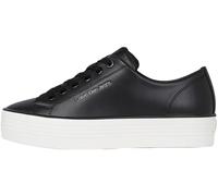 Calvin Klein Sneaker con Suela Vulcanizada Mujer Bold Low de Piel, Negro (Black/Bright White), 36