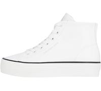 Calvin Klein Sneaker con Suela Vulcanizada Mujer Bold Mid High Top, Blanco (Bright White/Black), 37