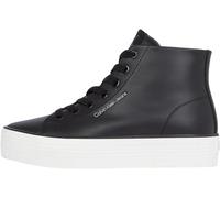 Calvin Klein Sneaker con Suela Vulcanizada Mujer Bold Mid High Top, Negro (Black/Bright White), 39