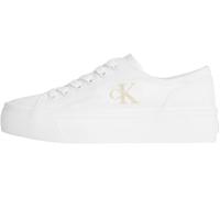 Calvin Klein Sneaker con Suela Vulcanizada Mujer Flatform Low Top, Blanco (Triple Bright White), 40