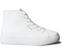 Calvin Klein Sneaker con Suela Vulcanizada Mujer High Top de Piel, Blanco (Triple Bright White), 36