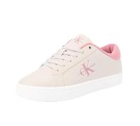 Calvin Klein Sneaker de Suela Cupsole Mujer Classic Cupsole Low Lace Up Leather Calzado, Beige (Eggshell/Dusty Rose), 41