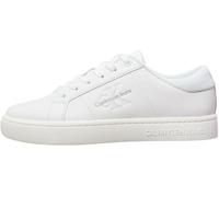 Calvin Klein Sneaker de Suela Cupsole Mujer Classic Cupsole Low Lace Up Leather Calzado, Blanco (Bright White/Plein Air), 39